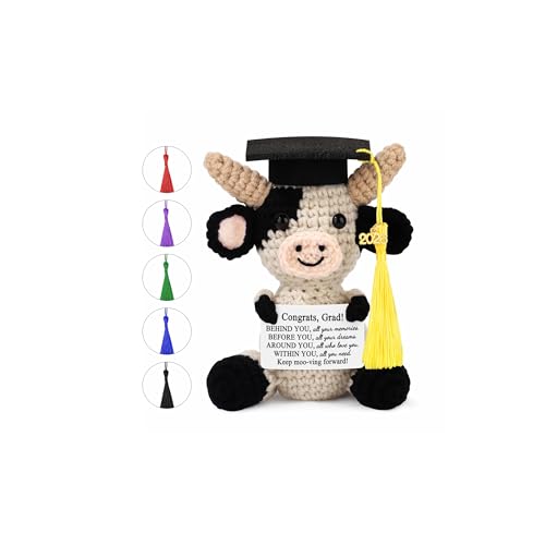 JoycuFF Graduation Gifts 2026 Graduation Decorations Positive Crochet Cow