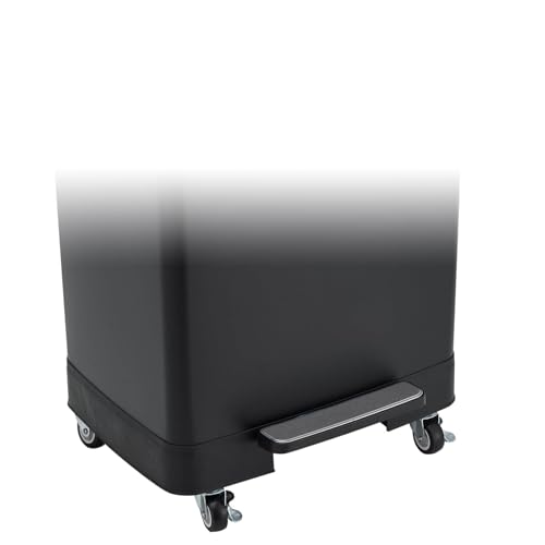 Caneca de basura rectangular de acero inoxidable 60 L con ruedas