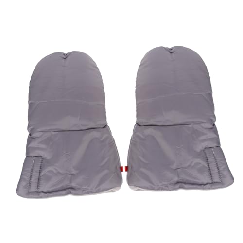 FRCOLOR Thickened Thermal Gloves for Men Windproof Cart Stroller Hand Warmers Extended Length Grey