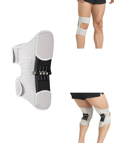 Spring-Powered Knee Brace Stabilizer - Adjustable Triple-Spring Support for Squats, Stairs Climbing...