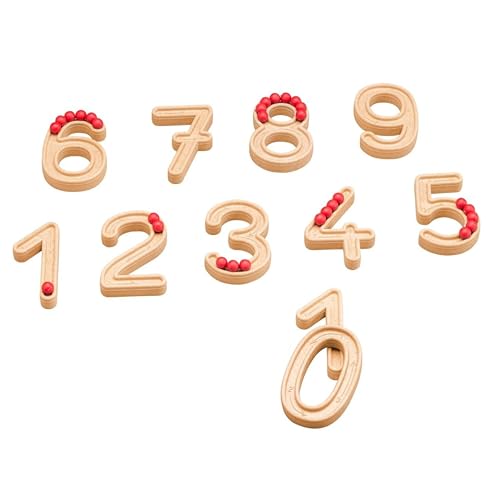 WISSNER® Aktiv lernen - 11 dígitos, con el números de 1 a 10 (7 cm de Alto y 1 cm de Grosor) - RE-Wood®