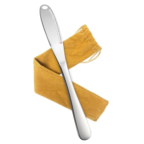 Owiooll Stainless Steel Butter Spreader Knife – 3-in-1 Butter Curler,