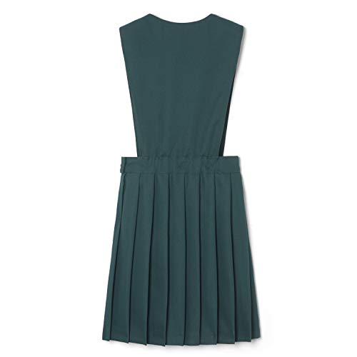 French Toast Girls' Big V-Neck Pleated Jumper, Green, 18 Plus2