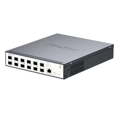 Image of 12 Port 10G L3 Managed Switch, 10Gb Network Switch with 12xSFP+ Ports, Supported DHCP /OSPF /BGP /RIP /VLAN /ACL /LACP /IGMP, Metal Housing, Desktop /19 Rack-Mount