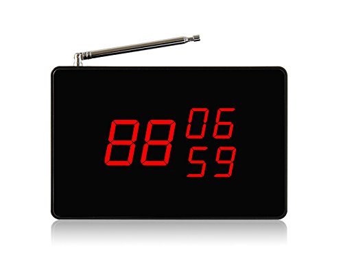 SINGCALL Small Receiver with Voice Reporting Function,Paging System, 360 Degree Waterproof No Screw Pager, Pack of 10 Pagers and 1 Receiver