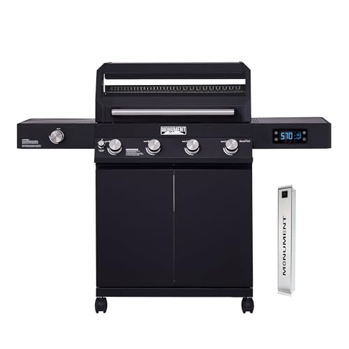 Image of Monument Grills Denali Series, 4-Burner Liquid Propane Gas Smart bbq Grill Denali 425 with Stainless Steel Smoke Box(2 Items)