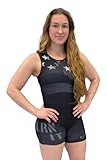 GO EARN IT Wrestling Singlet Women And Girls.Youth and Adult Size For Girls Wrestling Singlets,Female Singlets Youth XS-A3XL. (Black Flag, Adult Large)