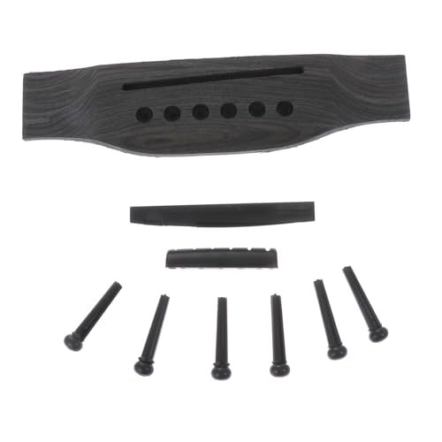 jojofuny 民謡ギター用ウッド製ブリッジ サドル ナット ブリッジピン 軽量で耐久性に優れ 滑らかでバリなし フォークギターの交換用パーツに