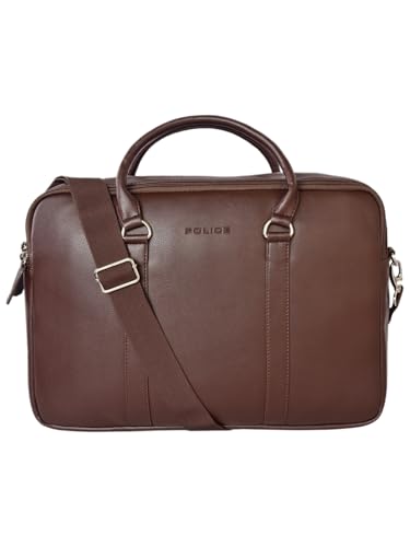 Police Mens Brown Wamer Stylish Laptop Bag