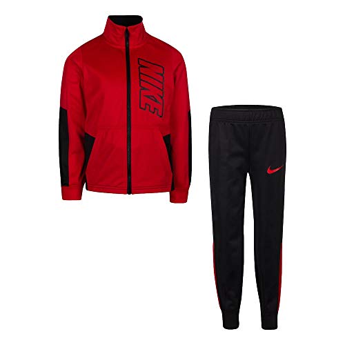 Nike Boy`sTherma Dri-Fit 2 Piece Tracksuit (Black(8ME201-R1N)/University Red, 18 Months)