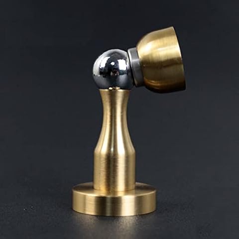 FREEDL Magnetic Door Stop Brass Antique Wall Mount Door Stopper Magnetic with Screw Mount, Heavy Duty Magnetic Door Catch Door Holder for Living Room Bedroom Bathroom Kitchen, 1 Pcs, Copper Cover