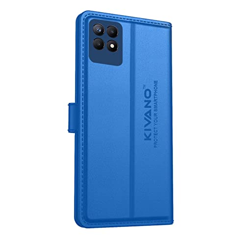 Image of Compatible with Realme Narzo 50 / Realme 8i Flip Cover | Leather Finish | Inside Pockets & Inbuilt Stand | Shockproof Wallet Style Magnetic Closure Back Cover Case