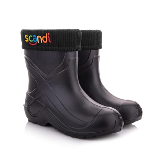 LEMIGO Kinder Warme Leichte Gummistiefel Unisex Gefüttert...
