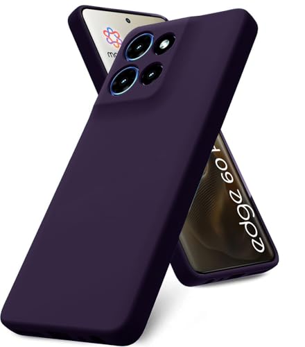 Image of DIZORO Microfiber Candy Case for Motorola Edge 60 Pro 5G Smooth Touch Cushion Liquid Soft Silicone Gel Rubber Phone Cases Non-Slip Full Body Protective Shockproof Back Cover - Deep, Black