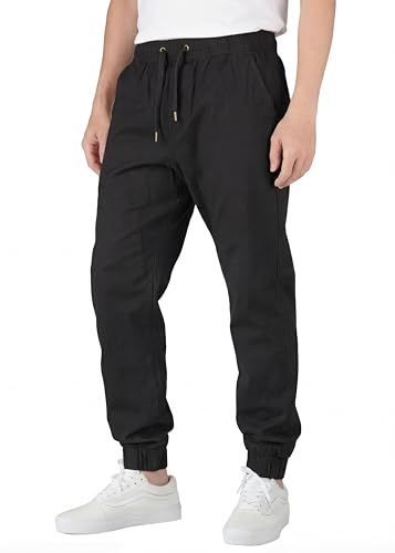 ITALYMORN Khaki Chino Joggers for Men Twill Stretch Casual Pants with Pockets