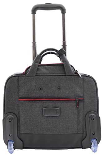Rolling Pilot Case Zakelijke Aktetas Cabine Size Laptop Tas Demin Houtskool Airborne - Image 3