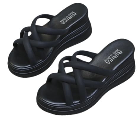 Women's Platform Shoes, Comfortable Wedge Heels, Lightweight, Soft Fabric, Thick-Soled Casual Women's Slippers