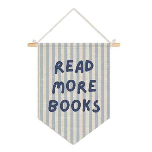 Wheatwin Classroom Reading Nook Decor, Read More Books Pennant Flag for Reading Corner Classroom Library 15x11 Inch