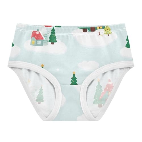 Girls' Underwear Comfort Underwear for Toddler Girls Snowy Christmas Village Pattern