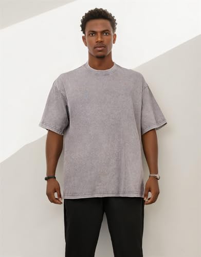 Men's Oversized T-Shirts Unisex Vintage Tees Acid Wash Cotton Tshirt Short Sleeve Casual Shirt3