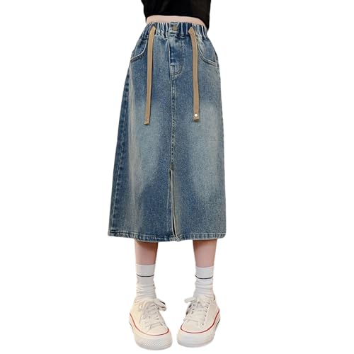 2025 Jeansrock für Mädchen Kinder Elastische Taille Denim Rock...