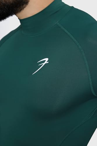 Image of Men Full Sleeves Slim Fit Compression High Neck Sports and Gym Tshirt