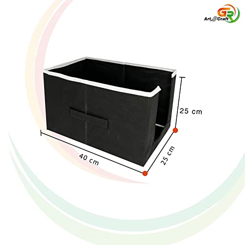 Image of GR Art&Craft inchOrganize Your Space inch Non Woven Shirt Stacker /Shirt Organizer /Wardrobe Organizer /Cloth Organizer /Cloth Cover- 6 Pcs Combo (Black)