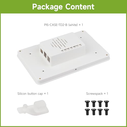 Image of Waveshare Protective Case, Compatible with RPi 7inch Touch Display 2 and Pi 5,Compatible with Multiple 7inch Screens, Reserved Rich Interfaces, Includes Back Cover Only, White