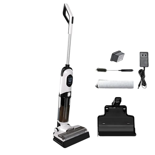 Lissontine Aspiradora Vertical Ligera Y Fregona Lavapavimentos 2 En 1, Control Inteligente, Potente Succión, Limpieza Bordes, Ideal para Madera, Baldosas Y Alfombras, Uso Familiar Standard