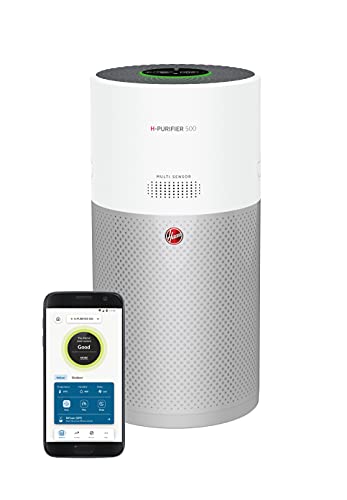 Hoover H-PURIFIER 500 - HHP50CA - Purificador aire inteligente, Difusor y biohigienizador, Multisensores, Wi-Fi, Filtro triple capa (hepa), Inactivación polen, Alertas CO, CADR 330m3/h, Blanco Cover