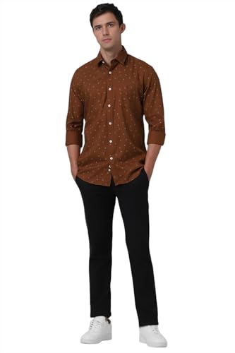Image of Van Heusen Casual Printed Shirt for Men| Premium Cotton| Full Sleeves| Slim Fit |Breathable Fabric