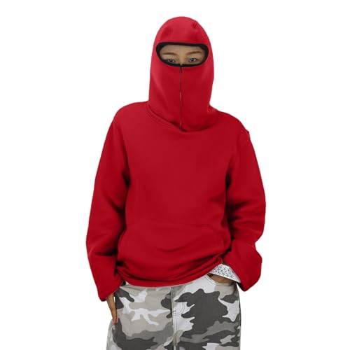 Cagoule ado chaude et veste oversize zippée avec poche unie