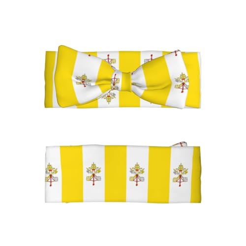 Vatican flag Pattern Baby Bow Headband Super Stretchy Soft Bows Hair Accessories for Newborn Infants Toddlers Kids Girls2