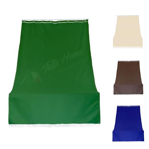 Tenda da Sole con Anelli per Esterno Tenda Parasole a Caduta Per Balcone Tessuto Resistente Tinta Unita Lavabile 200x300 cm Verde