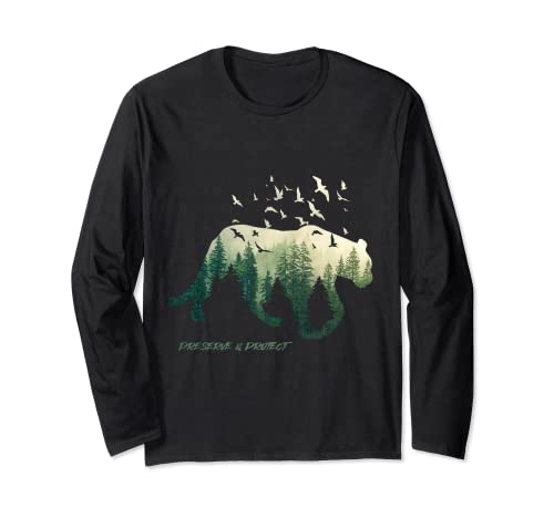 Preserve & Protect Wilder Tiger Silhouette – Protezione degli animali Maglia a Manica