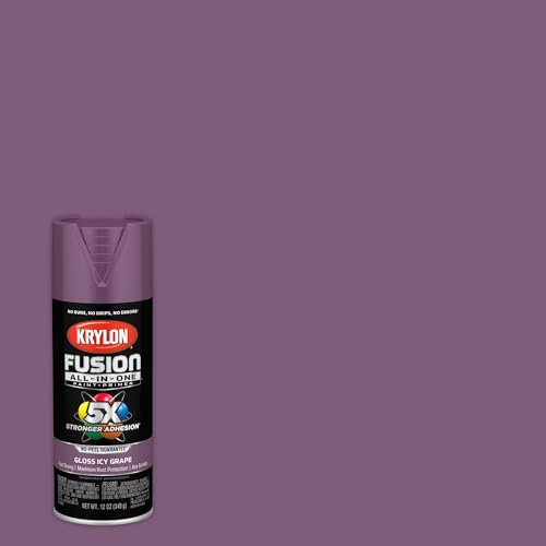 Image of Krylon Fusion All-In-One Adhesive Spray Paint for Indoor /Outdoor Use, 12 oz, Icy Grape