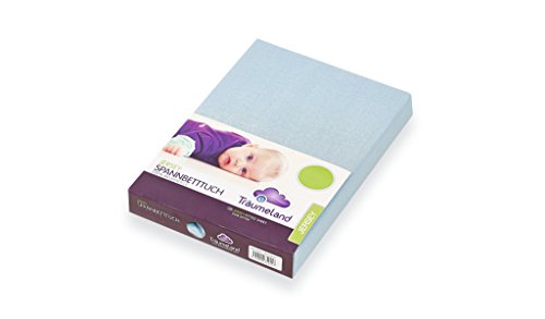 Träumeland TT02035 Spannbetttuch Jersey, hellblau, 100 x 100 cm