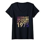 Photo Gallery donna leggendario da ottobre 1975 46 anni compleanno 46° bday maglietta con collo a v Photo Gallery donna leggendario da ottobre 1975 46 anni compleanno 46° bday maglietta con collo a v