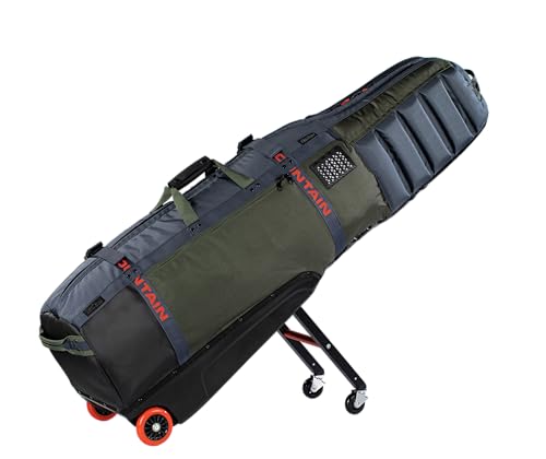 Sun Mountain ClubGlider Meridian Golf Travel Bag, 4-Wheel Rolling Retractable-Leg System, Black-Olive-Inferno