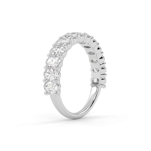 Half Eternity Wedding Band Ring for Women, 1.85 Carat (ctw) Oval Cut Lab Created Moissanite Rings in 10K / 14K Solid Gold or 925 Sterling Silver Jewelry Gift for Her4