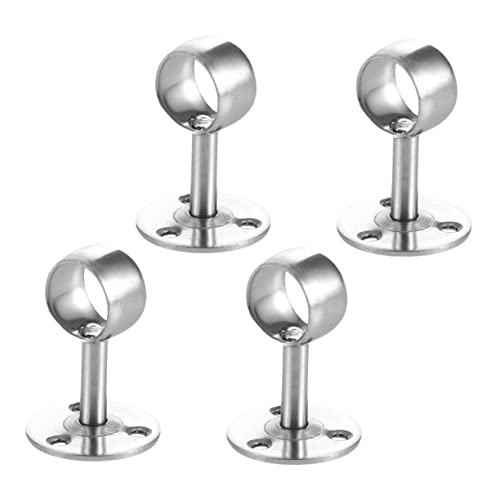BUGUUYO 4pcs Shower Curtain Rod Holder Bathroom Accessory Reliable Closet Rod Flange Socket Adaptable Design for Fixed Base Support