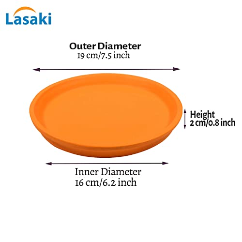 Image of Lasaki Round Lily Ceramic Bottom Tray /Plate for Planter (6-inch, Set of 2) | Dripping Tray for Pots & Succulents | Indoor & Outdoor Planters Home Garden Decor | (Plants Not Included)