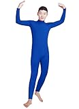 Shinningstar Men's Spandex Turtleneck Long Sleeve One Piece Dancewear Unitard Bodysuit (XS, Royal Blue)