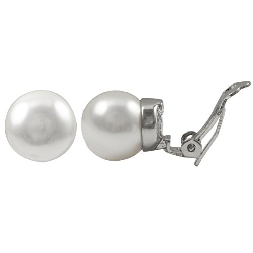 Isaac Kieran Rhodium or Gold Finish Faux Pearls Clip-On Stud Earrings