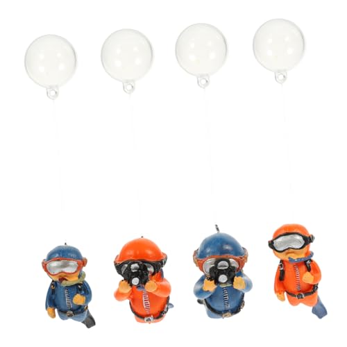 NOLITOY 4個 魚 タンク 造園 装飾品 水族館 装飾 水族館 装飾品 水族館 部屋 おもちゃ プール ダイビング 魚 タンク 装飾 水族館 彫像 水族館 愛らしい ダイバー フィギュア P