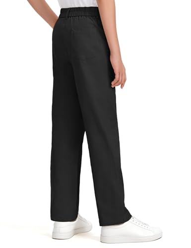 Image of KEREDA Boys Flat Front Dress Pants School Uniform Pants with Zip Button