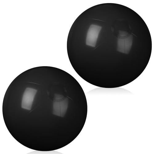 kymqlyw 2 Pcs Inflatable Beach Ball 24 inch Swimming Pool Balls Summer Outdoor Decor Ball Ornaments Floatable Ball for Swimming Pool Birthday Party Supplies (Black)