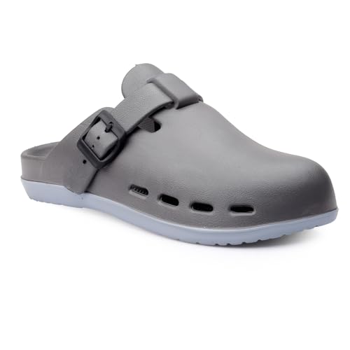 Image of Unisex Black Clogs with Adjustable Buckle Strap | Lightweight EVA Comfort Slip-On Sandals for Casual Wear & Outdoor Use