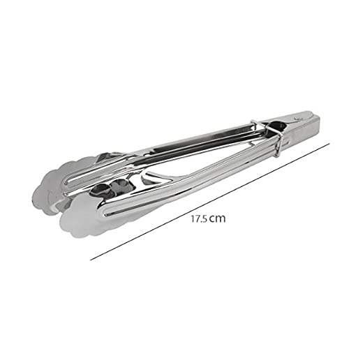 Pinzas Cocina Pinza de alimentación de Acero Inoxidable, for la Parrilla de Ensalada de Catering Buffet, tamaño: 17.5 cm, fácil y Conveniente for Limpiar