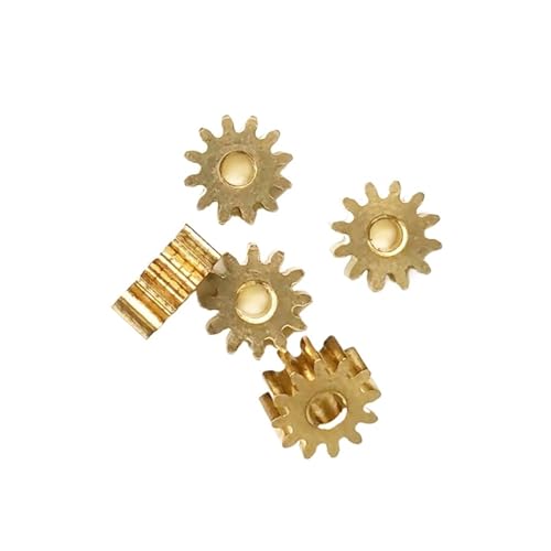 Bevel Gear Pinion Hardware Mechanical 5pcs 122A 0.5M Copper Pinion Height 3mm 12 Teeth 1.98mm Hole 7mm Diameter Metal Gears